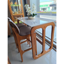 MESA BISTRO MILER INTERIORES MODELO: GOUMERT IRLANDA 1,30 MTS COM VIDRO CASTANHO/OFF WHITE