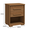 MESA DE CABECEIRA RIMO ANGRA 2 GAVETAS COR JEQUITIBA/JEQUITIBA REF 47810