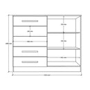 COMODA MOPAR TEXAS COM SAPATEIRA 2 PORTAS + 5 GAVETAS COR: FREIJO/OFFF WHITE