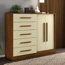 COMODA MOPAR TEXAS COM SAPATEIRA 2 PORTAS + 5 GAVETAS COR: FREIJO/OFFF WHITE