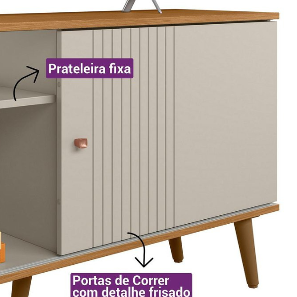 RACK LINEA BRASIL RUBI COR NATURALE / OFF WHITE 1,20 MTS