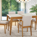 MESA ENGENHO MOVEIS EXTENSIVEL HAIFA 1,20 FECHADA E 1,40 ABERTA COM AMENDOA COM VIDRO OFF REF.:1141A