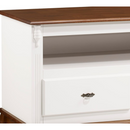 RACK LINZ 3 GAVETAS + NICHO LACA BRANCA TAMPO E PÉS IMBUIA GLAZER REF.: 60501