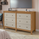 COMODA LOPAS HORIZONTAL MAGGIORE COM 6 GAVETAS NEW AMENDOA CLEAN / OFF WHITE