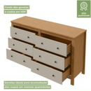 COMODA LOPAS HORIZONTAL MAGGIORE COM 6 GAVETAS NEW AMENDOA CLEAN / OFF WHITE