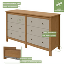 COMODA LOPAS HORIZONTAL MAGGIORE COM 6 GAVETAS NEW AMENDOA CLEAN / OFF WHITE