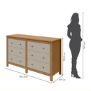 COMODA LOPAS HORIZONTAL MAGGIORE COM 6 GAVETAS NEW AMENDOA CLEAN / OFF WHITE