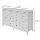 COMODA LOPAS HORIZONTAL MAGGIORE COM 6 GAVETAS NEW BRANCO