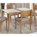 MESA ENGENHO MOVEIS EXTENSIVEL HAIFA 1,20 FECHADA E 1,40 ABERTA COM AMENDOA COM VIDRO OFF REF.:1141A