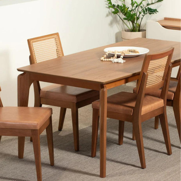 MESA PROVINCIA LAUREN 1,80X1,00 SEM VIDRO COR: NATURAL/CANELLA REF.: PA1201651