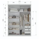 ROUPEIRO MAMBEL SEVILHA 2 PORTAS DESLIZANTES COM ESPELHO COR BRANCO 2,34ALTX1,74LARGX0,62