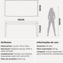 MESA PROVINCIA LAUREN 1,80X1,00 COM VIDRO COR: OFF WHITE FOSCO/NATURAL REF.: PA1029951