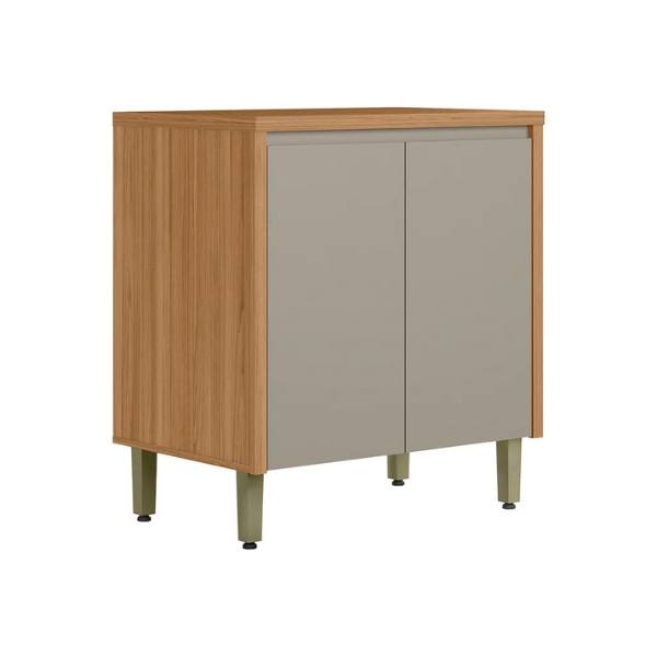 BALCÃO LINEA BRASIL 0,80 MTS COM TAMPO ALLURE COR: JEQUITIBA/GRIS FOSCO