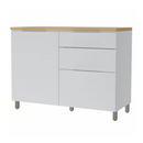 BALCÃO PIA NESHER MARQUESA 1 PORTA + 3 GAVETAS A.0,91 X P.0,52 X L.1,20 CM COR: BRC/NAT REF.: 500660