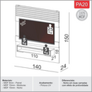PAINEL DALLA COSTA SUSPENSO PA20 WJ 1,40 MTS COM NICHO COR: OFF WHITE / FREIJO
