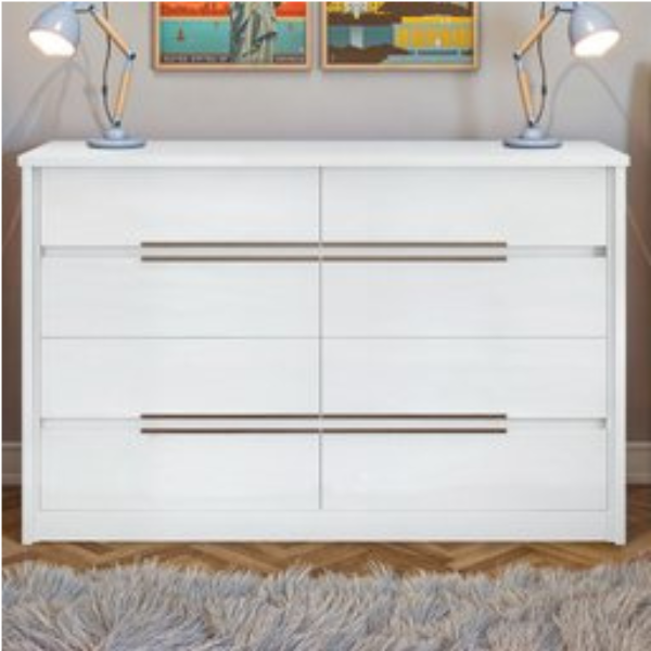 COMODA LOPAS URBAN COM 8 GAVETAS NEW BRANCO REF.: 45136.8