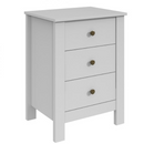 MESA DE CABECEIRA LOPAS MAGGIORE COM 3 GAVETAS NEW BRANCO/BRANCO