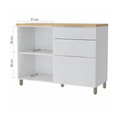 Cozinha 7 Peças 7 Portas 7 Gavetas Marquesa 100% Mdf Branco/Nature