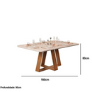 MESA DJ CELESTE 1,60X0,90 TAMPO VIDRO CHANFRADO CURVO COR: CEDRO/OFF WHITE REF:28960.254