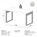MESA ESCRITORIO DALLA COSTA INDUSTRIAL F20 FREIJO/PRETO FOSCO