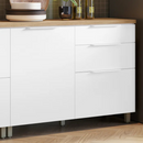 Cozinha 7 Peças 7 Portas 7 Gavetas Marquesa 100% Mdf Branco/Nature