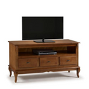 RACK LINZ 3 GAVETAS + NICHO TODO IMBUIA GLAZER 024B REF.: 60501