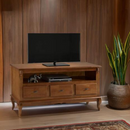 RACK LINZ 3 GAVETAS + NICHO TODO IMBUIA GLAZER 024B REF.: 60501