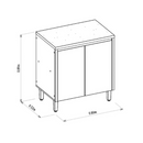 BALCÃO LINEA BRASIL 0,80 MTS COM TAMPO ALLURE COR: JEQUITIBA/GRIS FOSCO