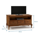 RACK LINZ 3 GAVETAS + NICHO TODO IMBUIA GLAZER 024B REF.: 60501