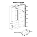 ROUPEIRO RIMO NEW PARANOA 4 PORTAS DE ABRIR COR CARVALHO / OFF WHITE REF.: 47887