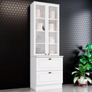 CRISTALEIRA HENN 2 PORTAS + 2 GAVETAS AMERICANA BRANCO HP REF.: C357-05