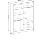 GUARDA ROUPA 2 PORTAS CASTRO SOLEIL REF.: 3673A SEM ESP. COR: MACADAMIA/BRANCO/DUNA A2,17XL1,68XP51