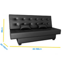 SOFÁ CAMA MATRIX LAILA COR 281 COURINO PRETO