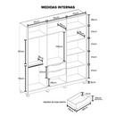ROUPEIRO RIMO NEW PARANOA 6 PORTAS DE ABRIR COR JEQUITIBA / JEQUITIBA REF.: 47835