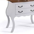 COMODA LINZ BOMBE MEDIA 2 GAVETAS COR: 011B BRANCA COM 024B IMBUIA GLAZER REF.: 1007