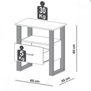 MESA DE CABECEIRA DALLA COSTA INDUSTRIAL 1 GAVETA FREIJO / PRETO FOSCO