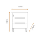 MESA DE CABECEIRA MAMBEL LOGAN 3 GAVETAS BRANCO / OLMO ITALIANO