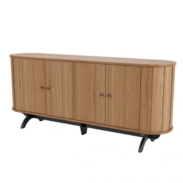 BALCÃO DALLA COSTA CURVO TB296 1,80 CM COM 4 PORTAS COR: JPF FREIJO PRETO FOSCO