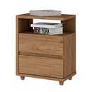 MESA DE CABECEIRA HENN CAMPECHE 2 GAVETAS RUSTICO