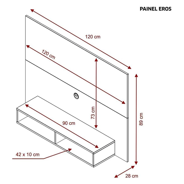 PAINEL DE TV ATÉ 43 POLEGADAS EROS COR BRANCO