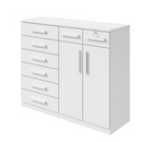 COMODA LOPAS TORONTO 8 GAVETAS + 2 PORTAS BRANCA