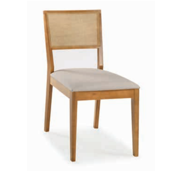CADEIRA ARTSOLI IRIS COR CASTANHO CLARO COM ENCOSTO DE TELA ASSENTO COR A535 REF.: 2084