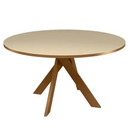 MESA MADETAL MONACO DIAMETRO 1,37 COR MEL VIDRO CAPUCCINO