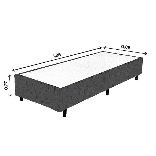 BOX DF BOX LINHO CINZA 51 0,88X1,88X0,27 REF.: 837 - SOLTEIRO