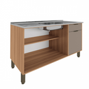 BALCÃO PIA MOVEIS SUL LOUISE 1,20 NOGAL MANCHESTER/DAMASCO REF.: 5150 NDA