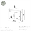 BALCÃO DALLA COSTA COM 2 PORTAS INDUSTRIAL COR FREIJO/PRETO