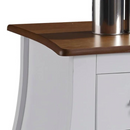 COMODA LINZ BOMBE LARGA 3 GAVETAS COR: 011B BRANCA COM 024B IMBUIA GLAZER REF.: 1023