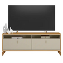 RACK LINEA BRASIL DUBAI MEDIDAS 1,60 X 0,59X 0,38 COR TAUARI/OFF WHITE FOSCO