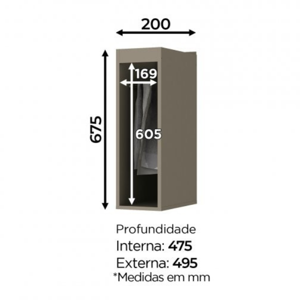 BALCÃO HENN CONNECT 200 MM PORTA TOALHA DUNA REF.:C65-23