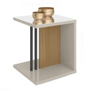 MESA DE CANTO LINEA BRASIL BONITO COR CARVALHO/OFF WHITE BRILHO